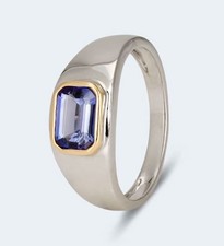 Harry Ivens IV Ring PT 950/ GG 585 bicolor mit einem Tansanit AAAA+ ca. 1,00 ct.