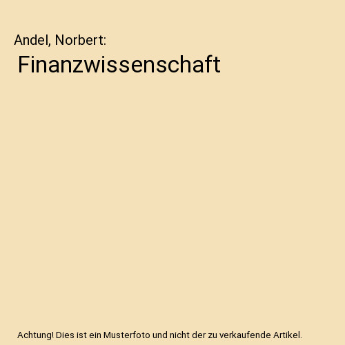 Finanzwissenschaft andel - finanzwissenschaft,,