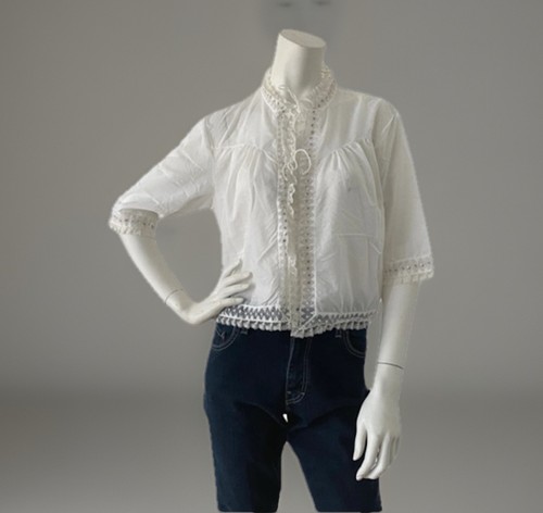 Weiße bluse jäckchen mit - weiße,