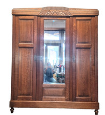 Kleiderschrank Wäscheschrank antik  Jugendstil Art Deko Eiche Frankreich 