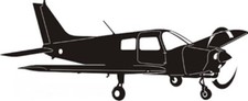 Aufkleber Flugzeug Piper PA 28 -silber- 15 cm