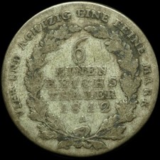 BRANDENBURG-PREUSSEN: 1/6 Taler 1812 A, Berlin. FRIEDRICH WILHELM III.