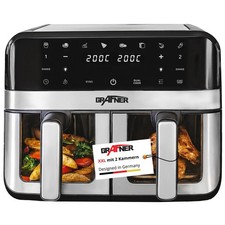 Grafner Heißluftfritteuse Doppel Fritteuse Heißluft Airfryer  2400W 9L digital