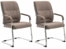 2er Set Freischwinger XXL Anubis gepolsterte Sitzfläche Metallgestell Armlehne