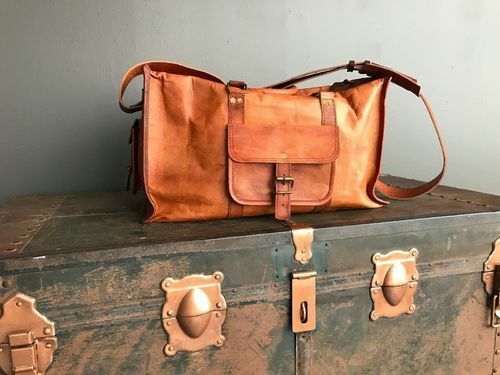 Original vintage leder duffle - vintage,