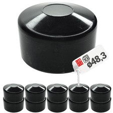 10x Pfostenkappen schwarz 48mm