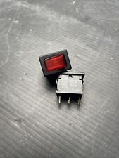 2 Stück 1800 Wippschalter 6A 250VAC  2 Pins 2 Position Beleuchtet Rot (Kl9-11