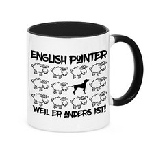 Tasse BLACK SHEEP -  ENGLISCH POINTER Jagdhund Hund Schaf Kaffebecher Siviwonder
