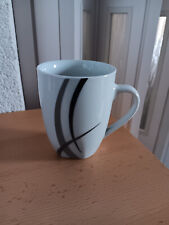 große Tasse von homeware Keramik weiß grau schwarze Streifen Höhe ca. 10,5 cm