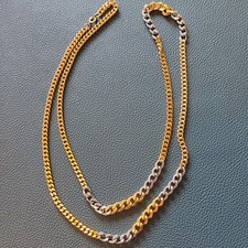 Kette zweifarbig, gold Silber, 90cm Modeschmuck schwere Ausführung 