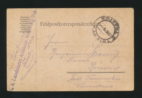 Feldpost karte aus trient k - trient, k.k