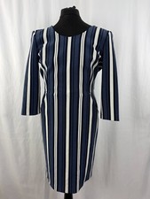Gant Downtown gestreiftes Damenkleid Hurricane blau Größe 12-14 UVP 185 £ neu mit Etikett