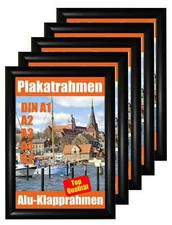 5 stück Alu Klapprahmen DIN A1 Plakatrahmen Bilderrahmen Wechselrahmen Schwarz