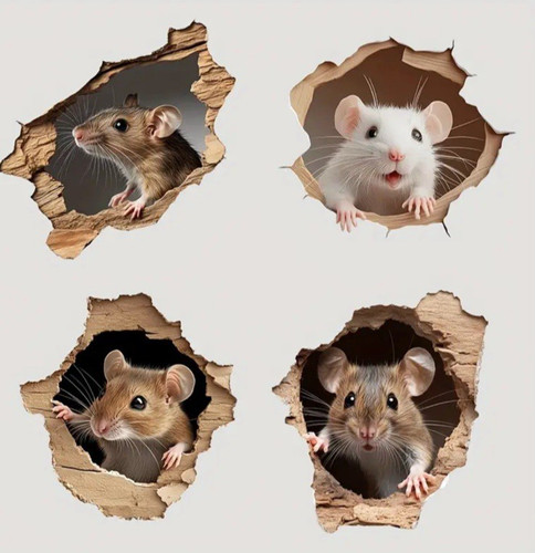 Maus effekt 4er set wand - maus, 2d