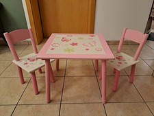 ? Kindermöbel Tisch und 2 Stühle rosa mit Schmetterlingen ?