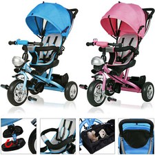 Spielwerk® Dreirad Kinderdreirad Kinder Lenkstange Dach Fahrrad Baby Kinderwagen