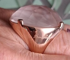 Rosenquarz Ring rosevergoldet