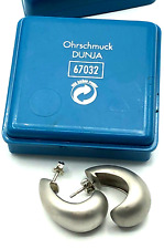 TCM Tchibo mattierte 925 Silber Ohrringe gr. Halbcreolen Dunja solide neuwertig