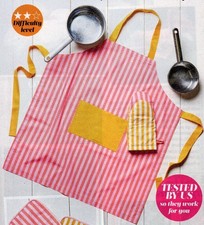 ~ ausziehbare Nähanleitung für gestreifte Schürze, Ofenhandschuh & Topflappen ~
