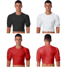 Herren Tops Bühne Tanzkleidung Wettbewerbe Shirt Solide Farbe Runder Hals Samt