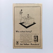 1930 Vaillant Auto Geyser Gas Heißwasser Werbeanzeige Werbung Reklame Print Ad