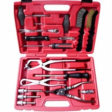 Bremsen Montage- und Wartungssatz - Bremsfedernzange Bremssattelbürste 15-tlg.