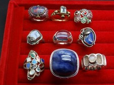 9 Silber 925 große Ringe auch namhaft Luxus Emaille