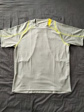 Herrenlaufshirt von ADIDAS, Gr. S, hellgrau / neongelb, kurzarm, Climalite