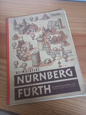 Alter Antiker Heimatatlas Nürnberg Fürth ca. 1950, Viele Karten