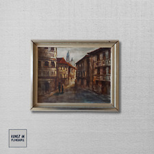 ORIGINAL Ölgemälde auf Leinwand inkl. Rahmen | Stadtansicht/Figuren | Signiert