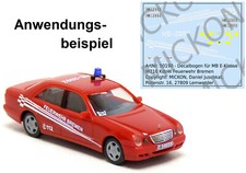 Mickon 50190 Decals MB E-Klasse W210 KdoW Feuerwehr Bremen passend Herpa 1:87 H0