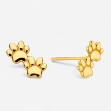 Dog Paws Stud Earrings · Gold