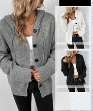 Damen V-Ausschnitt Strickjacke