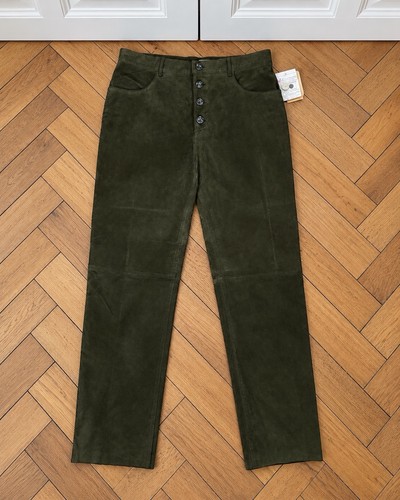 Vintage olive suede - vintage, leather