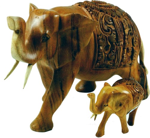 Geschnitzter deko elefant 3 - geschnitzter,