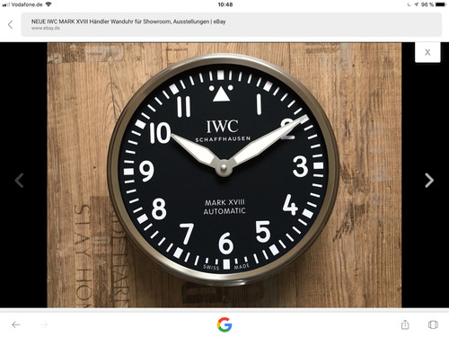 Iwc schaffhausen wanduhr neu - schaffhausen, wanduhr,
