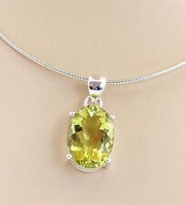 Lemoncitrin-Anhänger - Silber-Anhänger mit einem ovalen Lemonquarz