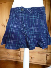 Blind Date karierter Minirock Faltenrock blau grün Schottenkaro Karo XS 34