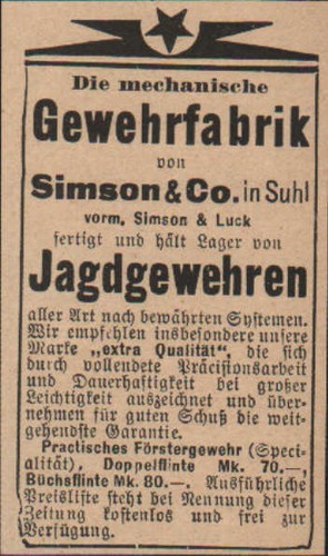 Suhl werbung 1900 simson - suhl,,