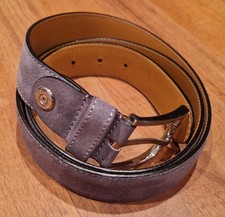 Heinrich Dinkelacker Rauleder-Gürtel, Blaugrau, ca. 105 cm