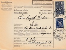 Finnland: 1931: Paketkarte