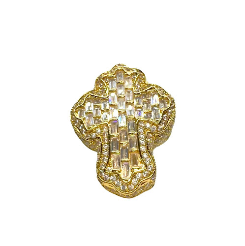 Gold kreuz ring baguette - gold,