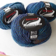 Wolle zum Stricken Austermann Murano Lace 300g blau Fb.08