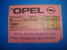 91/92 Ticket FC Bayern