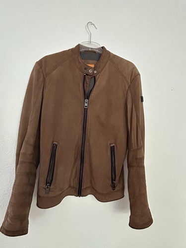 Boss herren leder jacke braun - boss, leder-jacke