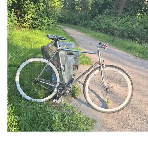 Silbernes fixie stahl mit - silbernes,