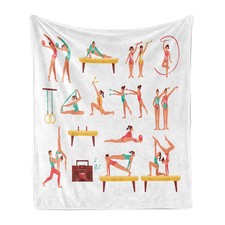 Gymnastik Weich Flanell Fleece Decke Seitpferd Ribbon