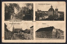 AK Bernau / Mark, Mauerstraße, Bürgermeister-Straße mit Kirche, Panorama mit Kö 