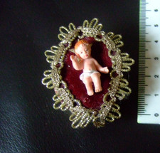 Christkind in Walnussschale - Jesus Krippe - Deko -Weihnachten Handarbeit 5x4 cm