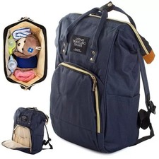 Rucksack für Mama – Baby Wickeltasche mit Thermofach, wasserfest, Marineblau